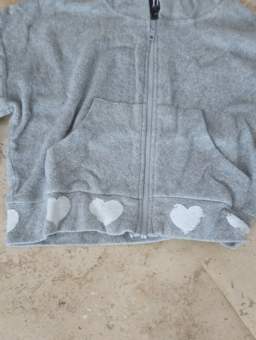 FBZ Flowers By Zoe Kids Gray Heart Cropped Hoodie - Brand Unknown